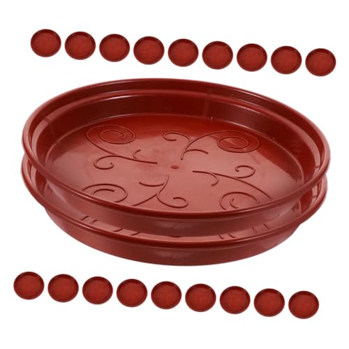 UPKOCH 20 Stück Blumentopf Tablett Anlage Untertasse quadratischer Pflanzenuntersetzer groß Blumenkugelbodenschale Blumenkapselablettung Pflanzschalen für Zimmerpflanzen pp rot von UPKOCH