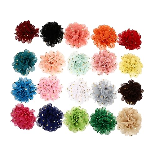 UPKOCH 20 Stück Teiliges Abnehmbare Chiffon Blumen für Haustierhalsbänder Bunte Blüten Dekorationen für Welpen Katzen und Kleine Haustiere Leichtes Bequemes Accessoire für Niedliche von UPKOCH