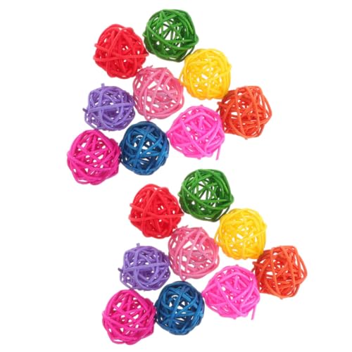 UPKOCH 20stücke Rattan Kugeln Spielzeug Für Vögel Rattanbälle Für Vögel Kauspielzeug Für Kleintiere Rattanball Für Kaninchen Rattanball Für Hamster Kauspielzeug Für Meerschweinchen Beißsp von UPKOCH