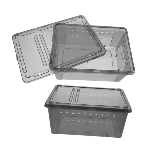 UPKOCH 2Er-Packung Spinnen-Terrarium Container Reptil Terrarium zubehör kreativer Futterkorb Spinnenbrutkasten Geckobecken Futterbehälter füttern Gehege für Vogelspinne Plastik Grey von UPKOCH