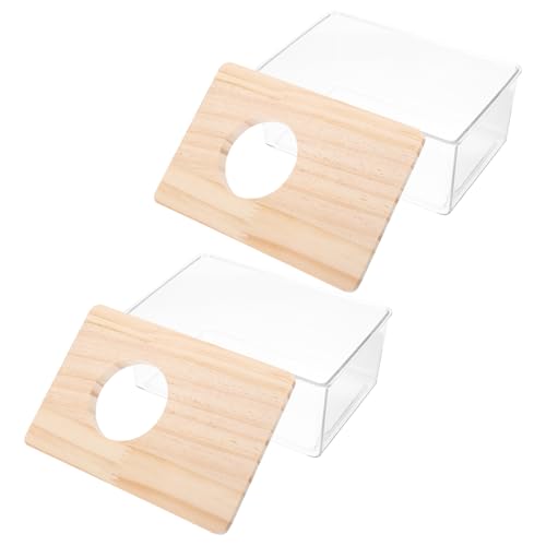 UPKOCH Transparente Chinchilla Badewanne 2 Stück Kleine Sandbadebox für Hamster Mäuse Kleintiere Wiederverwendbare Hamsterbadewanne für Haushalt Pflege von UPKOCH