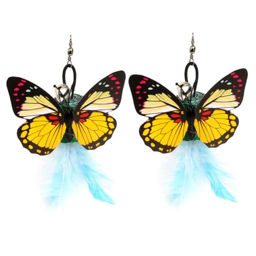 UPKOCH 2stücke Schmetterlings-katzenspielzeug Mit Glöckchen Interaktives Hängendes Kätzchen-Spielzeug Zum Necken Und Spielen Für Katzen Leicht Und Flexibel von UPKOCH