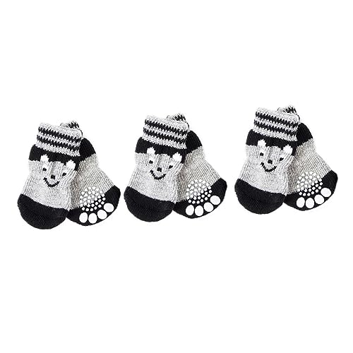 UPKOCH 3 Paare hundeschuh socken hundesocken Dog Socks Dog Shoes hundeschuhe Tierpflege Zubehör drinnen Socken für Haustier Pfote Fußschlaufe für Haustiere Hund warme socken Baumwolle von UPKOCH