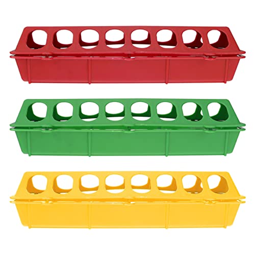 UPKOCH 3 Stück Futterschale für Geflügel Multihole Futterspender für Tauben Hühner und Kleine Vögel Zufällige Farbe Zufällige Farbe Zufällige Farbe von UPKOCH