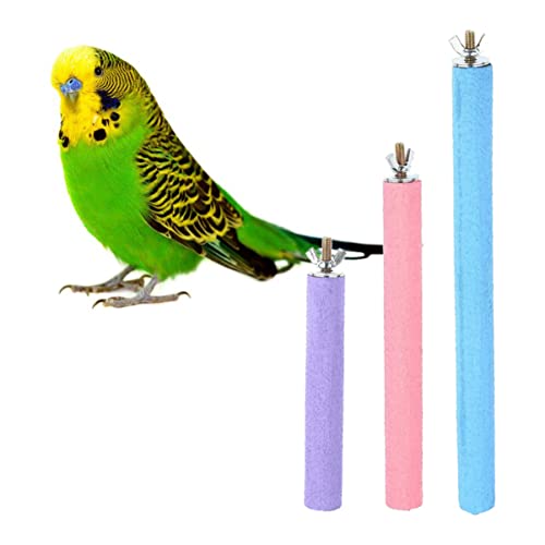 UPKOCH 3 Stück Papageienspielständer Groß Vogelbarsch Papageienbarsch Papageienspielzeug Vogel Papageien Seilen Von Vogelstangen Für Papageien Flacher Vogelsitz Stand Bambus von UPKOCH