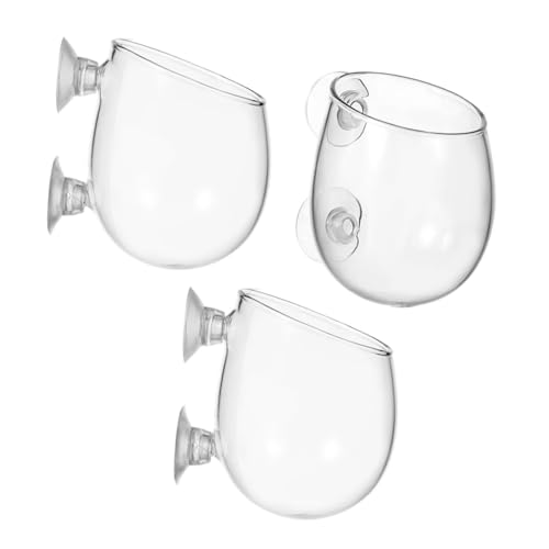 UPKOCH 3 Stück Teiliges Glas-Aquarium Pflanzenhalter mit Saugnapf Transparente Hängepflanzgefäße für Süßwasser Dekorative Halter für Kleine Wasserpflanzen im Fischbecken von UPKOCH