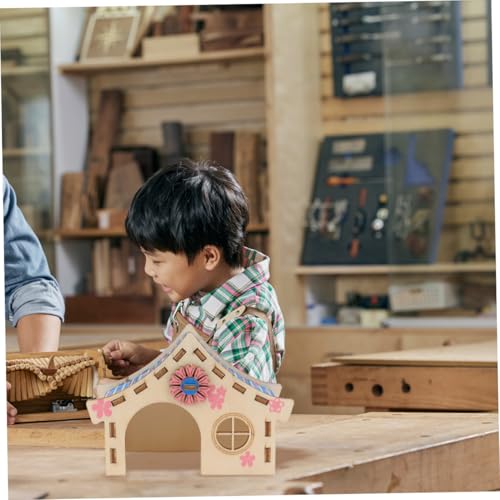 UPKOCH 3 Stück Teiliges Hamster Holzhaus Abnehmbares Kleintier Villa Sicherer Rückzugsort und Spielplatz für Hamster Mäuse und Kleine Haustiere Atmungsaktiv und Langlebig von UPKOCH