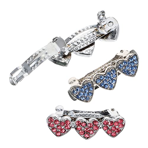 UPKOCH 3 Stück Hunde Haarspangen mit Strass Herzförmige Haarnadeln für Welpen Haarschmuck für Haustiere UPKOCH 3 Stück Hunde Haarspangen mit Strass Herzförmige Haarnadeln für Welpen Haarschmuck für Haustiere von UPKOCH