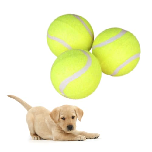 UPKOCH 3 Stück Teiliges Hundespielzeug Tennisball aus Robustem Naturgummi Bissfestes Kauspielzeug für Welpen und Hunde für Training Apportieren und Zahnpflege bei Aggressiven Kauern von UPKOCH
