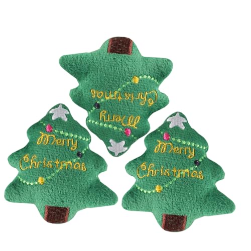 UPKOCH 3 Stück Teiliges Katzenspielzeug Weihnachtsbaum Plüsch Kauspielzeug Langlebig Sicher Katzen und Kätzchen Innenbereich von UPKOCH