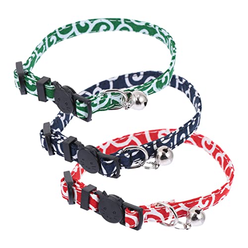 UPKOCH 3 Stück Verstellbares Katzenhalsband mit Sicherheitsverschluss und Glockenanhänger und Design Atmungsaktives Material für Stil für Katzen und Kleine Welpen UPKOCH 3 Stück Verstellbares Katzenhalsband mit Sicherheitsverschluss und Glockenanhänger und Design Atmungsaktives Material für Stil für Katzen und Kleine Welpen von UPKOCH