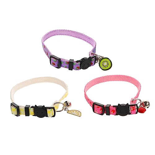 UPKOCH 3Stücke Katzenhalsband Mit Glocke Verstellbares Farbenfrohes Design Für Kleine Haustiere Sicher Und Langlebig Für Besondere Anlässe Und Tägliche Nutzung von UPKOCH