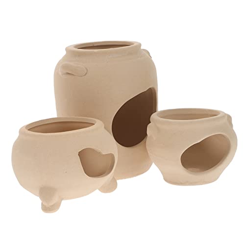 UPKOCH 3Stücke Keramische Fischhütten Für Aquarien Beige Dekorationen Als Verstecke Für Fische Und Garnelen Kreative Für Kleine Aquarien von UPKOCH