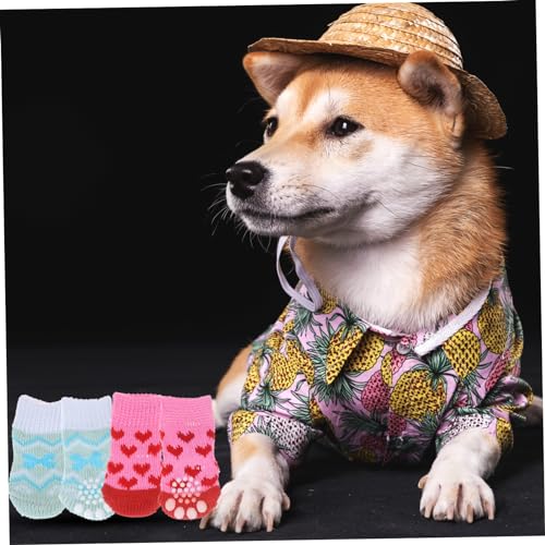 UPKOCH 4 Paare Atmungsaktive rutschfeste Haustier Pfotenschutz Socken Verschleißfest Bequem Tragbar für Kaltes Schutz vor Schmutz und Heißen Oberflächen für Kleine Hunde und Katzen UPKOCH 4 Paare Atmungsaktive rutschfeste Haustier Pfotenschutz Socken Verschleißfest Bequem Tragbar für Kaltes Schutz vor Schmutz und Heißen Oberflächen für Kleine Hunde und Katzen von UPKOCH
