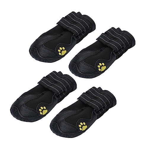 UPKOCH 4 Stück Anti-Schlupf-Hundefußabdeckung Hundeschuhe Hund für Pfoten verschleißfeste Haustierstiefel verschleißfeste Welpenschuhe verschleißfeste Stiefel für Haustiere Gummi Schwarz von UPKOCH