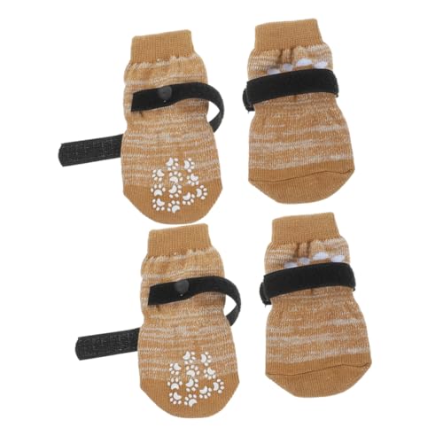 UPKOCH 4 Stück Atmungsaktive rutschfeste Hundesocken Leichte Waschbare Pfotenschützer für Kleine Hunde Wärmeisolierend und Pfotenfreundlich für Innenbereich im Winter von UPKOCH