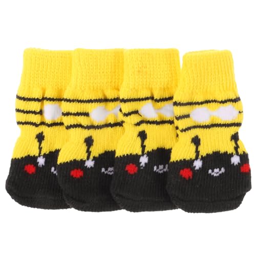 UPKOCH 4 Stück Atmungsaktive rutschfeste Hundesocken aus Weichem Baumwollmaterial Wärmend und Schützend für Kleine Hunde Wie und für Drinnen und Draußen im Winter Bequem und Dekorativ von UPKOCH