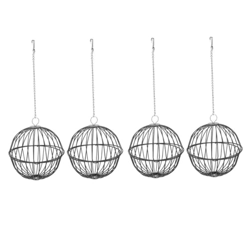 UPKOCH 4 Stück Hamsterkäfig Ball des Futterspenders Futterball Für Kaninchen Futterspender Für Kaninchen Futterspender Häschen-Feeder Feederbälle Hängend Black Rostfreier Stahl von UPKOCH