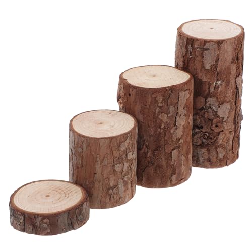 UPKOCH 4stücke Miniatur-holzstumpf Für Hamsterkäfig Künstliches Terrarium-Ornament Vintage-Dekoration Für Kleintierhabitat -moos Gartenmöbel DIY-fee Verschönerung von UPKOCH