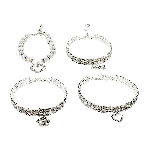UPKOCH 4stücke Halsband Dekorative Halskette Verschleißfestes Hundehalsband Zartes Kätzchenhalsband Accessoire Leicht Zu Reinigen Wiederverwendbar Langlebig von UPKOCH