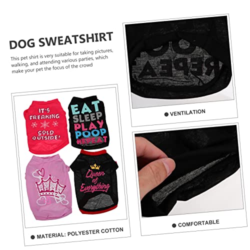 UPKOCH 4 Stück Haustier-T-Shirt-Weste Kleidung Haustierhemd Mini UPS für Hunde kleine Hundehemden kleines Hundesoutfit Kleines Hundemand Hunde-Outfit Polyester Baumwolle von UPKOCH