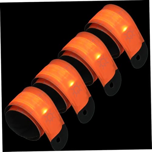 UPKOCH 4 Stück Led-Pferde-knöchelriemen Laufsicherheit Für Frauen Reflektierender Strahlgürtel Reflektierende Armbänder Led-armbandbeleuchtung Led-laufbänder Kinderwagenlicht Orange Stoff von UPKOCH