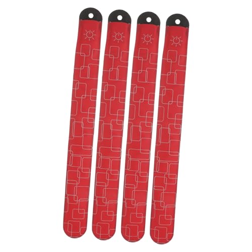 UPKOCH 4 Stück Led-Pferde-knöchelriemen Led-armbänder Läufergürtel Led-reflektierendes Armband Reflexstreifen Für Bekleidung Reflektierende Weste Zum Gehen Led-reflexgürtel Mode Rot Stoff von UPKOCH