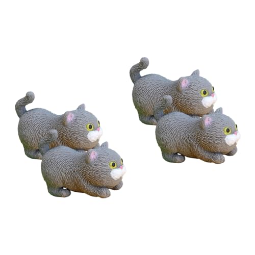 UPKOCH 4 Stück Meow Squeeze-Spielzeug Geschenke Spielzeuge Ornament Kleine Spielsachen Sensorisches Spielzeug Katzenspielzeug Gefälschte Tiere Katze Drücken Kind Schüttgut Prise Musik von UPKOCH