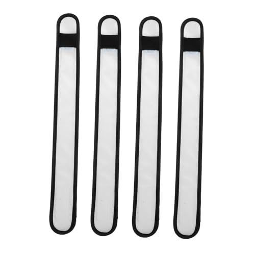 UPKOCH 4 Stück Pferde-Leggings Mit Knöchelriemen Groß Led-pferdebeinband Beinwärmer Für Pferde Beleuchtung Pferdebeinband Beine Reiter Led-beleuchtetes Pferdebeinband Schutz Weiß Stoff von UPKOCH