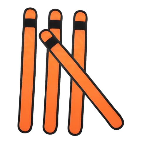 UPKOCH 4 Stück Pferde-Leggings Mit Knöchelriemen Zubehör Nacht Gürtel Led-beleuchtetes Pferdebeinband Schutz Schützend Ausrüstung Beleuchtung Pferdebeinband Ausbildung Orange Stoff von UPKOCH
