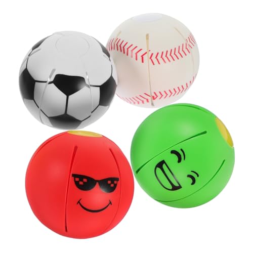 UPKOCH 4 Stück Teiliges Hundespielzeug mit Elastischem Bissschutz Interaktiver Spielball für Kleine Hunde Robuste Saucer Form Trainings und Beschäftigungsspielzeug für Drinnen und Draußen von UPKOCH