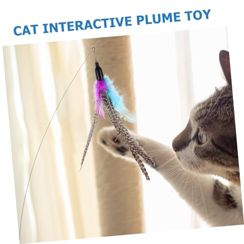 UPKOCH 4 Stück Teiliges Katzenspielzeug Ersatzfedern Langlebige Katzenangel Plume Aufsätze Interaktive Federstäbe für Indoor Katzen Vielseitige Ergänzung zur Stressreduktion und von UPKOCH