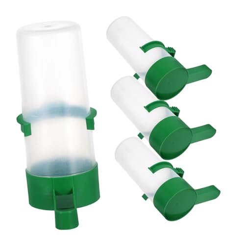 UPKOCH 4 Stück Vogeltrinker Vogelkäfige Für Sittiche Vogel Wassertrinker Entenwasserer Papageifutter Vogel Schalen Zubehör Für Sittichkäfige Futterautomat Für Kaninchen Green Plastik von UPKOCH