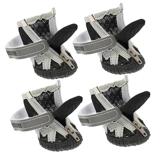 UPKOCH 4 Stück pet net Schuhe Pfote Traktion gehen Mesh-Schuhe für Hunde Hund füße Schutz Haustier hundeschuhe Outdoor-Schuhe für Hunde Kleine Hundefutter Atmungsaktive Hundestiefel Stoff von UPKOCH