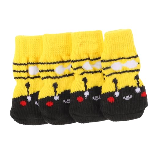 UPKOCH 4 Stück rutschfeste Haustiersocken aus Atmungsaktivem Baumwollmaterial Weiche Pfotenschutzsocken für Kleine Hunde Wie und Komfortabel und Warm für Winter und Alltag von UPKOCH
