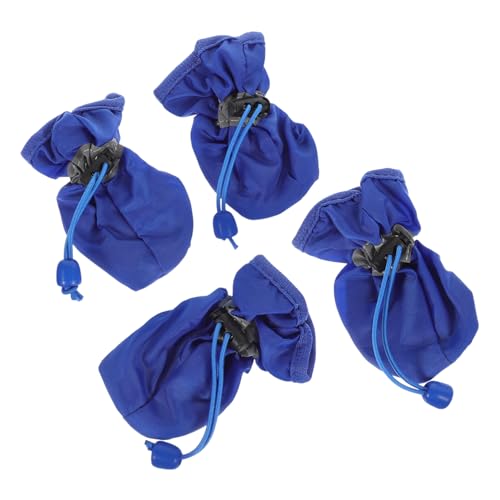 UPKOCH 4 Stück wasserdichte Hundeschuhe Pfotenschutz rutschfest Allwetter Gummistiefel für Kleine bis Mittlere Hunde Blau von UPKOCH
