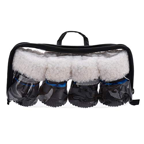 UPKOCH 4 Stücke Hundeschuhe winterliche hundestiefel wasserdichte hundestiefel Welpenstiefel Stiefel für Hunde Griffe groß Paws pfotenschutz Dog Shoes Haustierbedarf Welpenschuhe Blue von UPKOCH