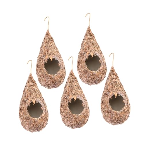 UPKOCH 5 Stück Grasgewebes simuliertes Vogelnest Outdoor- Outdoor -Ornament hängend Hütte Außendekoration klein vogelhaus Vogelhäuschen für den Garten rustikale Vogelhäuschen Stroh UPKOCH 5 Stück Grasgewebes simuliertes Vogelnest Outdoor- Outdoor -Ornament hängend Hütte Außendekoration klein vogelhaus Vogelhäuschen für den Garten rustikale Vogelhäuschen Stroh von UPKOCH
