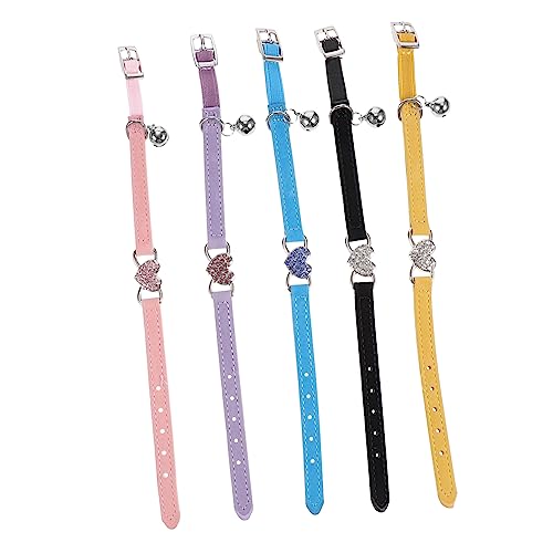 UPKOCH 5 Stück Hundehalsband Haustier Hündchen Für Farbe Glocke Einstellbar Kragen Welpen Polyester von UPKOCH