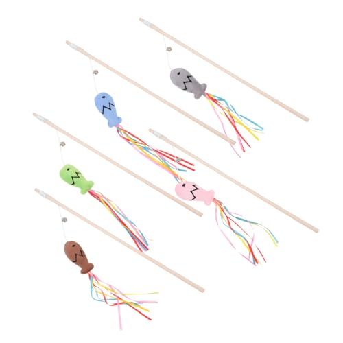 UPKOCH 5 Stück Katzenangel Spielzeugset aus Teiliges Interaktives Katzenspielzeug für Katzen Teaser Stab mit Bunten Bändern Fördert und Interaktion und Tragbar UPKOCH 5 Stück Katzenangel Spielzeugset aus Teiliges Interaktives Katzenspielzeug für Katzen Teaser Stab mit Bunten Bändern Fördert und Interaktion und Tragbar von UPKOCH