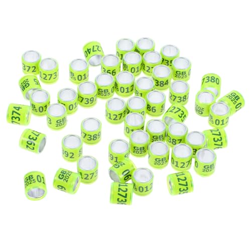 UPKOCH 50 Stück 2025 Brieftaube Fußkettchen Ring Ausbildung Markierungsbänder Für Tauben Unterscheiden Schild Geflügelbänder Geflügelbeinband Aluminium-Kunststoff Light Green UPKOCH 50 Stück 2025 Brieftaube Fußkettchen Ring Ausbildung Markierungsbänder Für Tauben Unterscheiden Schild Geflügelbänder Geflügelbeinband Aluminium-Kunststoff Light Green von UPKOCH