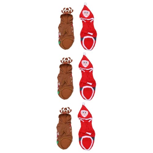 UPKOCH 6 Sätze Weihnachtliches Haustierkostüm Teiliges Festliche Hundebekleidung mit Kapuze und Rentiermotiven Leicht Bequem Passend für Kleine bis Mittelgroße Hunde für Party und UPKOCH 6 Sätze Weihnachtliches Haustierkostüm Teiliges Festliche Hundebekleidung mit Kapuze und Rentiermotiven Leicht Bequem Passend für Kleine bis Mittelgroße Hunde für Party und von UPKOCH