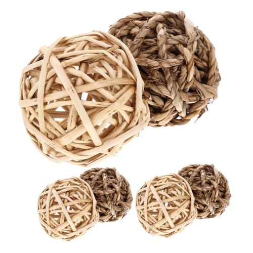 UPKOCH 6stücke Kaninchen-Spielplatz Kauspielzeug Für Kleintiere Hängendes Spielzeug Aus Naturgras Für Kaninchen Chinchillas Und Haustiere Drinnen Verwendbar Fördert Kauen Und Beißen von UPKOCH