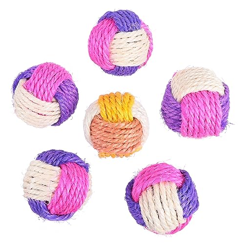 UPKOCH 6 Stück Katzenspielzeugball Haustier-Sisal Fuzzy Ball Cat - Katzenspielzeug Sisalbälle bunt Katze rollt drinnen rollende Kugel der Katze Katzenball kratzen Zufällige Farbe UPKOCH 6 Stück Katzenspielzeugball Haustier-Sisal Fuzzy Ball Cat - Katzenspielzeug Sisalbälle bunt Katze rollt drinnen rollende Kugel der Katze Katzenball kratzen Zufällige Farbe von UPKOCH