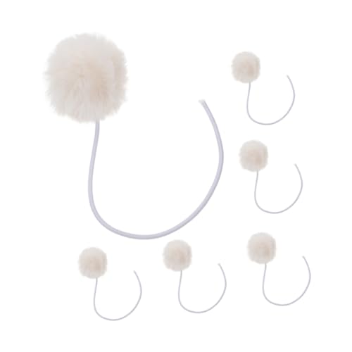 UPKOCH 6 Stück Teiliges Katzenhängespielzeug mit Glocke Plüschmaterial Langlebig und Sicher Selbstspielend Ersatzbälle für Kratzbaum Interaktives Indoor Katzen und Kätzchen Beige von UPKOCH