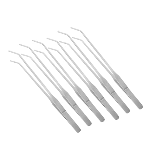 UPKOCH 6 Stück Teiliges Reptilien-fütterungszangen aus rostfreiem Metall mit Gebogenem Spitzen-Design Langlebige Metall-Terrarium-tweezer für Bartagamen Schlangen und Aquarium Zubehör von UPKOCH
