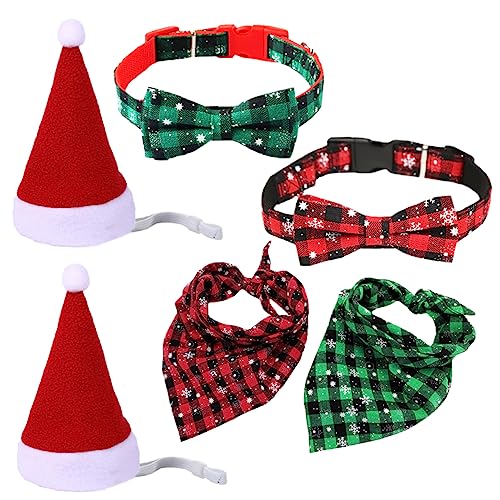 UPKOCH 6 Stück Teiliges aus Weihnachtskragen mit Design und Dreieckstuch für Verstellbares Halsband für Kleine Haustiere Perfektes Zubehör für Festliche Anlässe von UPKOCH