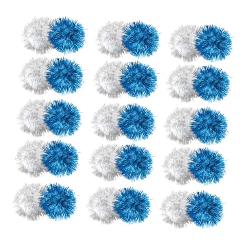 UPKOCH 60 Stück Teiliges Glitter Bälle Pom Poms Bunte Glitzer Tinsel Katzenbälle Interaktives Katzenspielzeug zur Beschäftigung Drinnen Reduzierung von Langeweile von UPKOCH