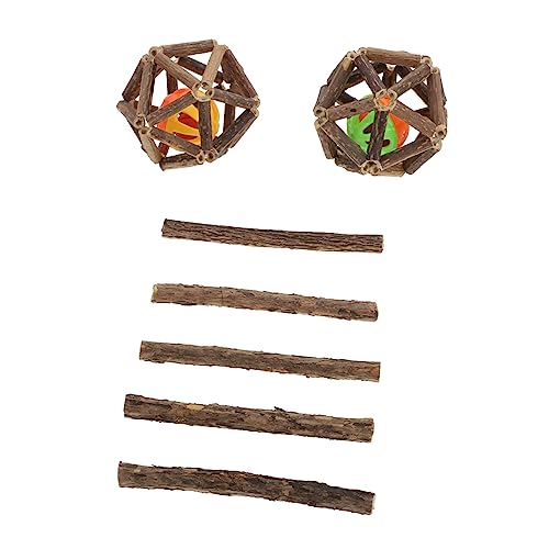UPKOCH 7 Stück Teiliges Katzenminze Kausticks mit Großen Molar Kauhölzern und Glockenbällen Interaktives Katzenspielzeug zur Zahnpflege Stressabbau und Natürlichem Spielvergnügen für von UPKOCH
