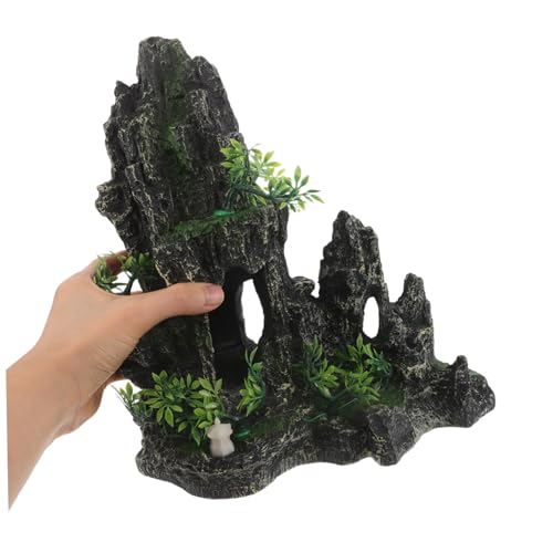 UPKOCH Aquarium Schloss Aus Kunststein Aquarium Dekoration Ornamente Felshöhle Für Aquarien Betta Fischhöhle Dekorationen Für Aquarien Graues von UPKOCH